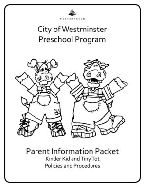 Fillable Online Ci Westminster Co City Of Westminster Preschool Program