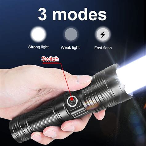 Cheap Lm Rechargeable Flashlight M Long Range Ultra Powerful