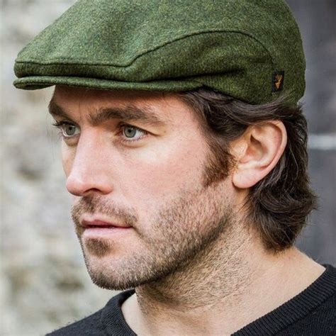 Traditional Irish Tweed Flat Cap Green Tartanplaid Check Etsy