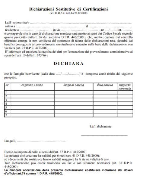 Autocertificazione Stato Di Famiglia Editabile Hot Sex Picture