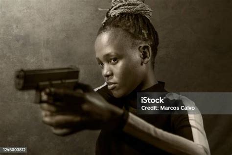 Hollywood Movie Style Portrait Of Young Attractive And Confident Black