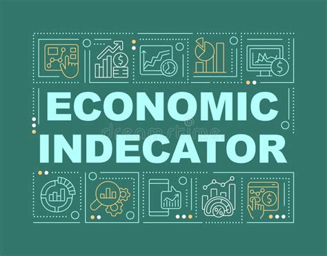 Economic Indicator Word Concepts Dark Green Banner Stock Vector