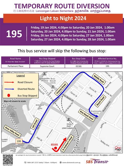 Sbs Transit Temporary Route Diversion Poster For Light To Night