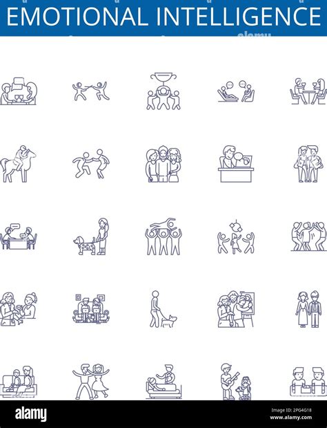 Emotional Intelligence Line Icons Signs Set Design Collection Of