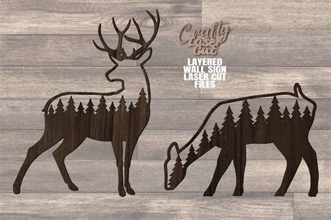 Deer Bear Moose Svg Glowforge Files Bundle Deer Bear Svg Etsy