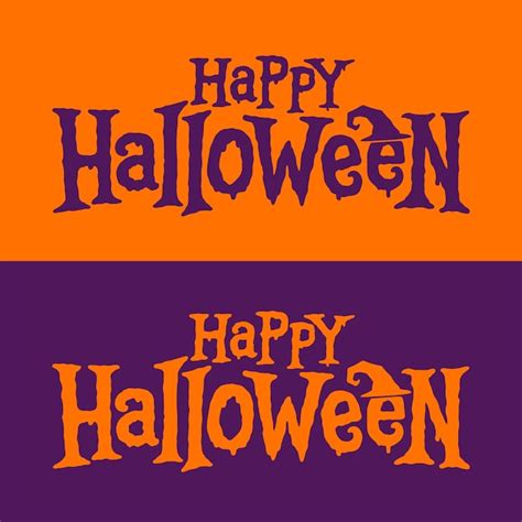 Vector de diseño de banner de texto feliz halloween Vector Premium