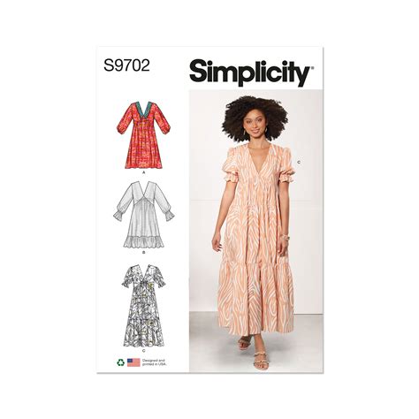 Simplicity 9702 Misses Empire Dress