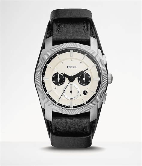 Fossil Machine Leather Watch - Men's Watches in Black | Buckle