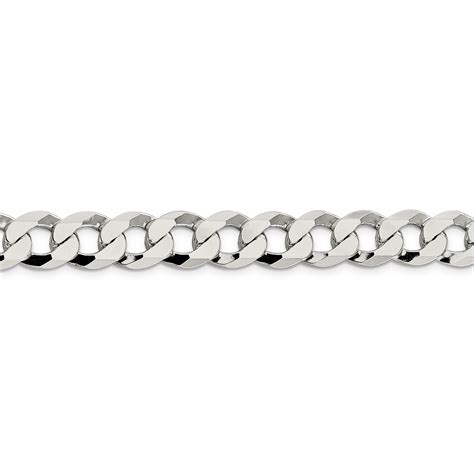 Sterling Silver Mm Flat Curb Chain Unclaimed Diamonds