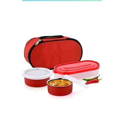 Red Microwave Safe Stainless Steel Lunch Box At Best Price In Delhi