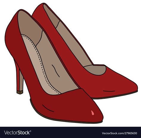 Red Womans Shoes On High Heels Royalty Free Vector Image