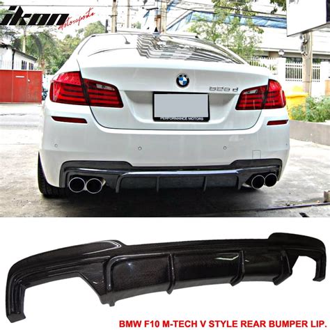 Fits 11 16 Bmw F10 Mt And M Sport V Style Rear Bumper Lip Diffuser Cf