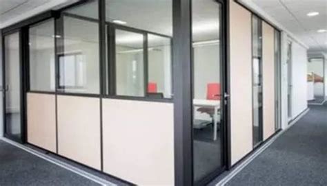 Plain Transparent Aluminium Glass Partition For Office Size Dimension