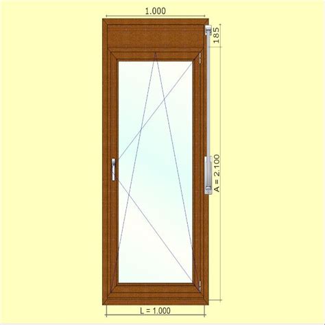 Puerta De PVC Oscilobatiente Con Persiana Color Roble Dorado De 100 X