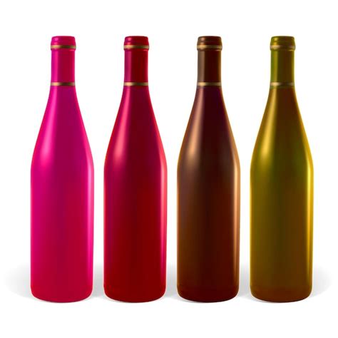 Botellas Coloreadas Vector Premium