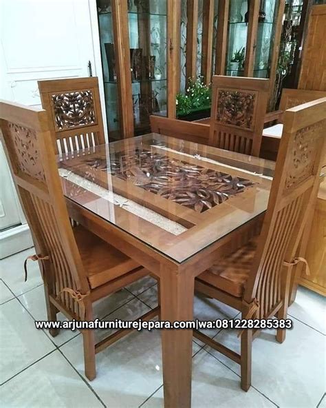 Set Kursi Meja Makan Minimalis Ukir Jepara Arjuna Furniture Jepara