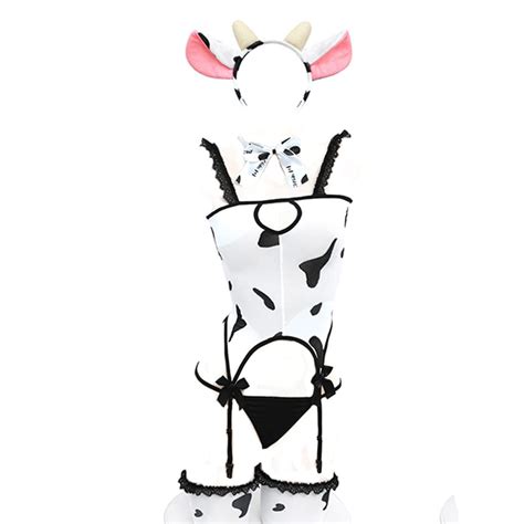 Buy Jasmygirlswomens Sexy Maid Cosplay Lingerie Furry Milk Cow Costume