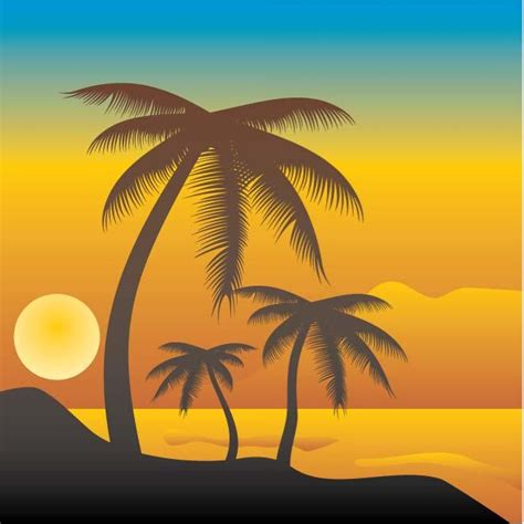 Palm trees on the beach Royalty Free Stock SVG Vector and Clip Art