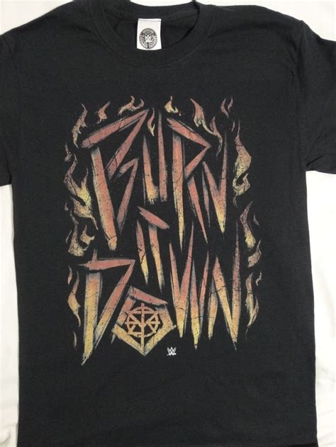 Seth Rollins Burn It Down Flames Logo Wrestling Wwe T Shirt