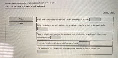 Solved Review The Video To Determine Whether Each Statement