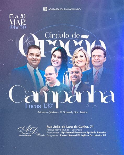 Circulo de Oração Campanha de oração Ideias de banner Cartazes cristãos