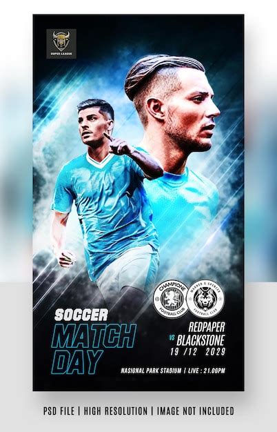 Premium Psd Psd Football Soccer Sports Matchday Flyer Poster And