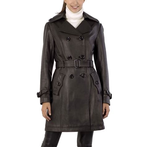 Elegant Trench Long Sheep Leather Coat For Women Leather Jackets Usa