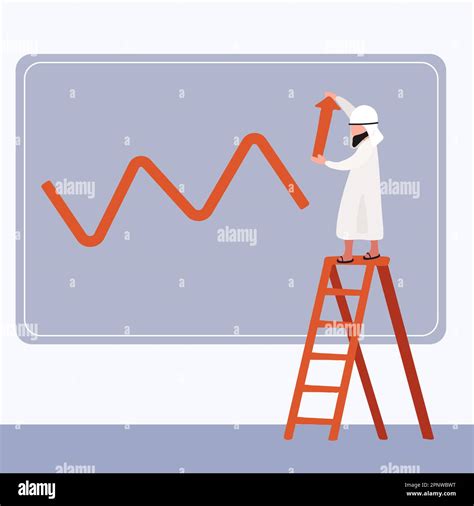 Plano de negocios dibujo empresario árabe que sube escalera creando
