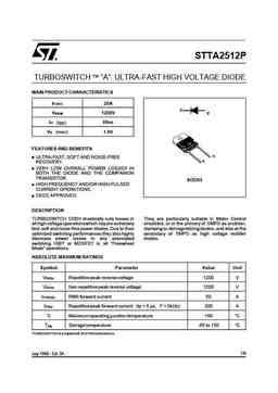 Stta2012 PDF Datasheet ALL TRANSISTORS DATASHEET POWER MOSFET IGBT