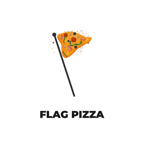 Abstraktes Flaggen Illustrationslogo Von Pizza Premium Vektor