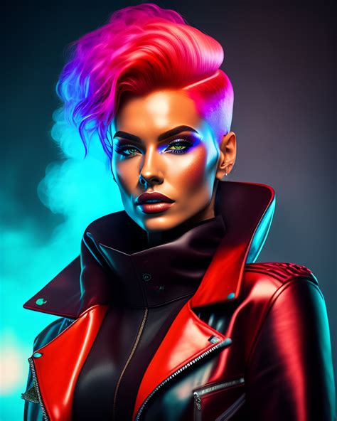 Lexica K Studio Photograph Of A Stunning Cyberpunk Woman With