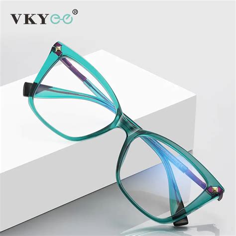 Vicky Usual Cat Eye Myopia Prescription Glasses Hyperopia Women Reading Cr39 Anti Blue Light