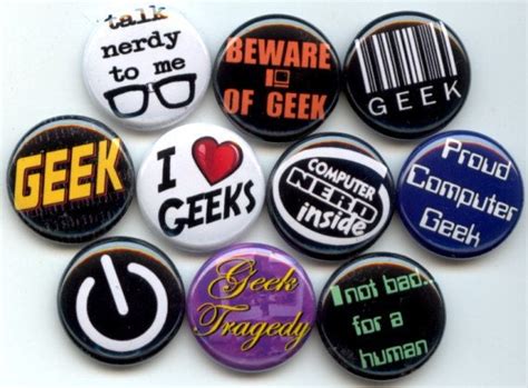 Computer Geek Nerd 10 Pinback 1 Buttons Badges Pins