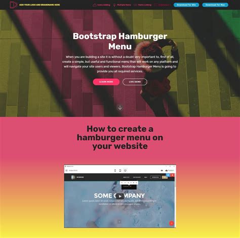 Bootstrap Mega Menu Example