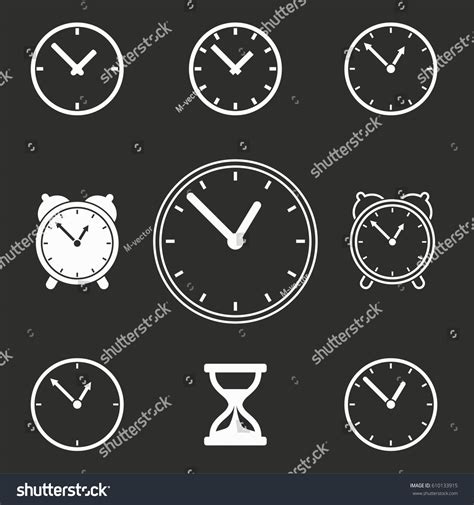 Clock Vector Icons Set Illustration Isolated Stock Vector Royalty Free 610133915 Shutterstock