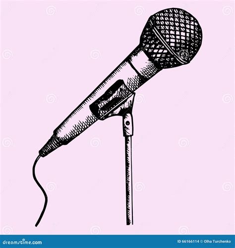 Microphone On Stand Stock Vector Illustration Of Karaoke