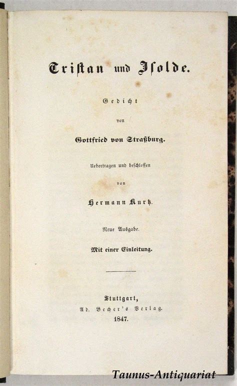 Tristan Und Isolde Gedicht Von Gottfried Von Stra Burg Bertragen Und