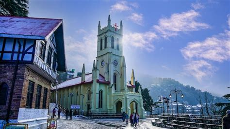 Premium Photo Christ Church Shimla Image Hd During Winter