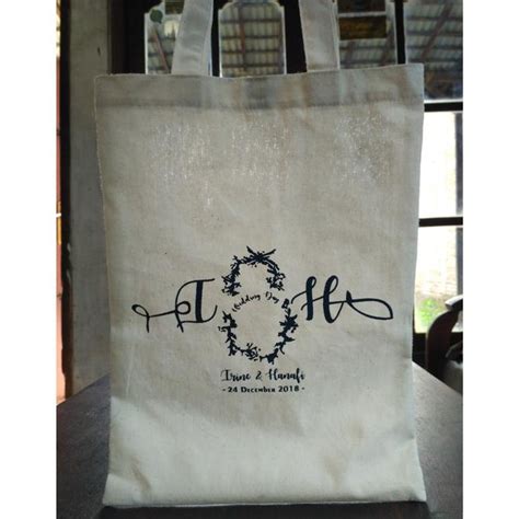 Jual Souvenir Pernikahan Tas ToteBag Blacu Custom Shopee Indonesia