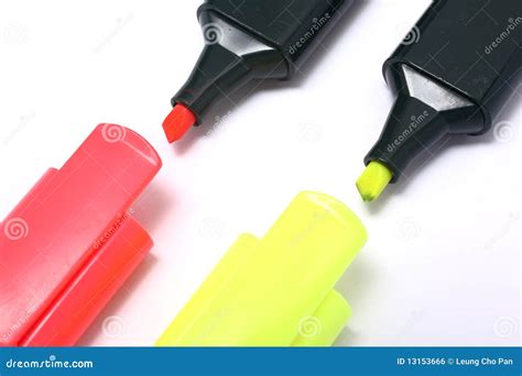 Fluorescent markers stock photo. Image of empty, business - 13153666