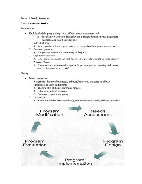 Lesson Ahsc Notes Lesson Needs Assessment Needs Assessment