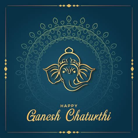 Fondo de festival hindú ganesh chaturthi feliz Vector Premium