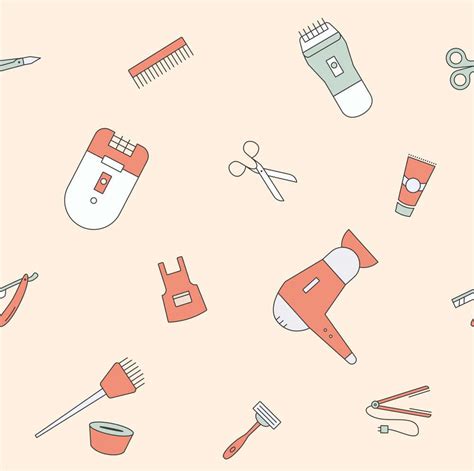 Download Seamless Pattern Of Hair Care Tools | Wallpapers.com