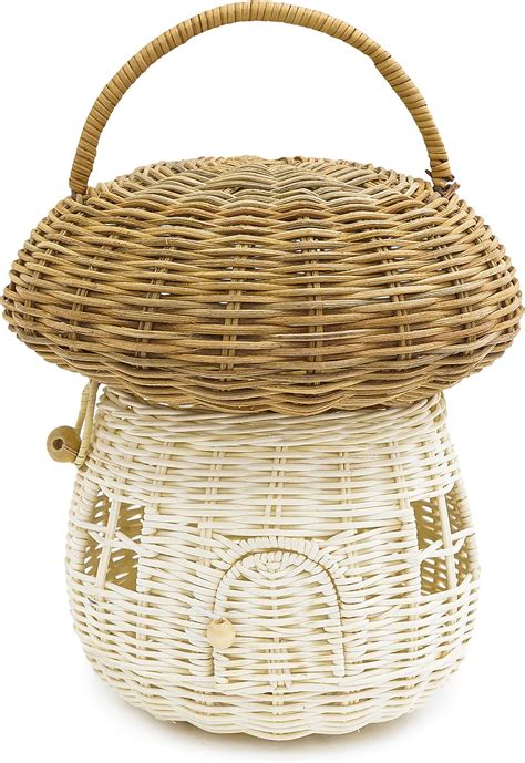 Amazon Artibetter Rattan Storage Basket Mushroom Shape Decorative