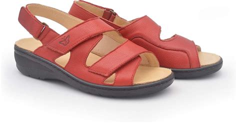 Cloe Rouge Chaussures Larges Et Confortables Sandales Femme