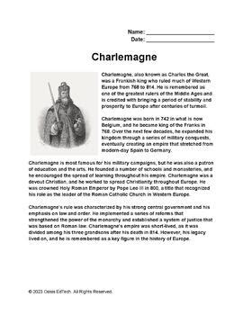 Charlemagne Q A Worksheet By Oasis Edtech Tpt