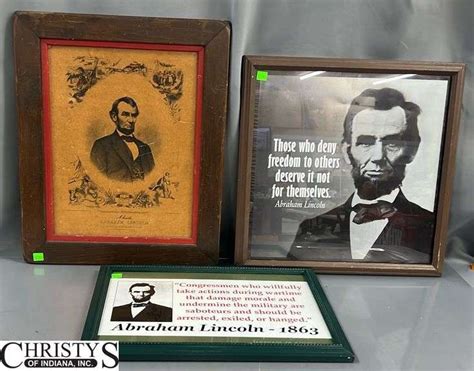 3 Framed Abraham Lincoln Wall Art And Memorabilia Largest 18x18