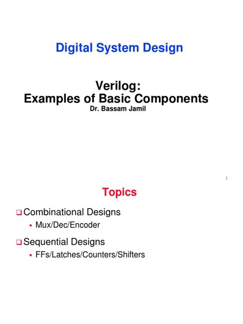 Pdf Verilog Basics Examples Of Basic Components Dokumen Tips