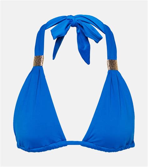 The Baths Triangle Bikini Top In Blue Heidi Klein Mytheresa