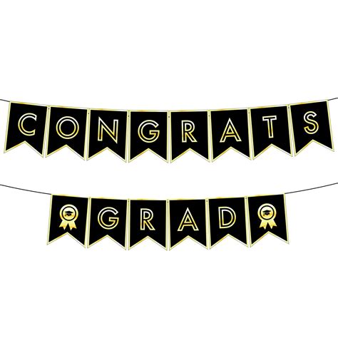 Buy Katchon Black And Gold Congrats Grad Banner 10 Feet No Diy